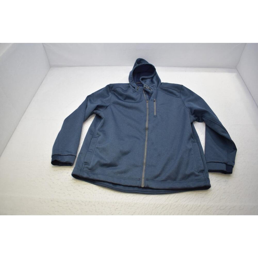 Izod Fleece SoftShell Jacket Hooded Full Zip Blue Performance Mens Size XL - Picture 5 of 8
